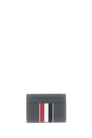 Thom Browne Grey Pebble Grain Leather Double Card Holder