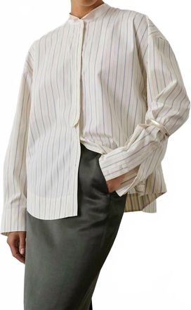 SOEUR Idesia Shirt In Ecru/bleu