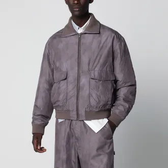 Maison Margiela Brown technical fabric zip-up jacket