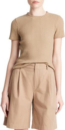 Vince Rib Crewneck Top in Cocoon at Nordstrom Rack, Size X-Large