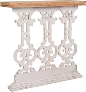 Wanderlust Deco Recibidor De Madera Tallada Blanca 81x30x82