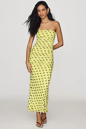 AFRM Strapless Mesh Maxi Dress