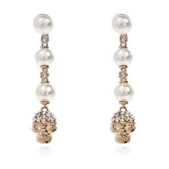 Alexander McQueen Oorbellen met glinsterende kristallen - Dames - Oorbellen - Geel - ONE Size - Accessoires