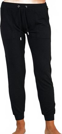 French Kyss Drawstring Ankle Jogger Pants In Black