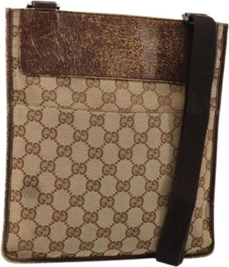 Gucci Pre-owned Canvas Cross Body Bag - Dames - Vintage Schoudertas - Beige - ONE Size - Vintage