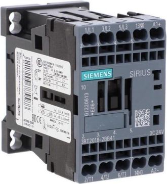 SIEMENS Contactor De Potencia 3p S00 Ac-3 7,5 Kw / 400v 1no 24vdc Conexi&oacute;n Por Resorte 3rt2018-2bb41