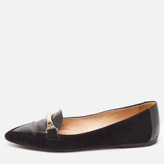 Tod's Tods Black Suede And Leather Slip On Loafers