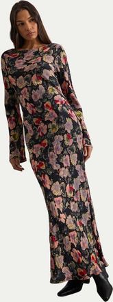 Warehouse Floral Bias Cut Scoop Back Midaxi Dress at Nordstrom, Size 12