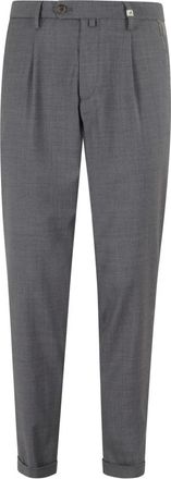 Myths Blauwe Wol Cordura Broek met Tailleband - Heren - Nette broeken - Grijs - 3XL - Wol - Broeken