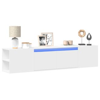 Berkfield Home TV Wall Cabinet with LED White 180x31x39.5 cm
