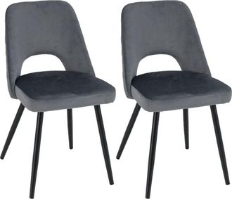 Costway Dining Chair Set of 2 Upholstered Living Room Chair Adjustable Foot Pads