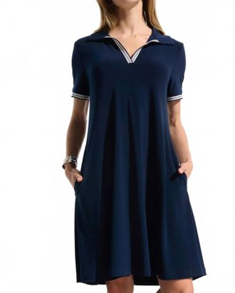 Joseph Ribkoff Silky Knit Trapeze Mini Dress In Indigo