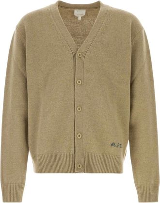A.P.C. Kevin Cardigan - Heren - Vesten - Beige - S - Wol - Truien & Vesten