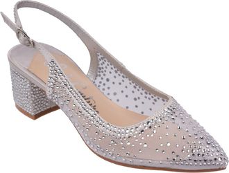 Lady Couture Rhinestone Mesh Slingback in Silver at Nordstrom, Size 11