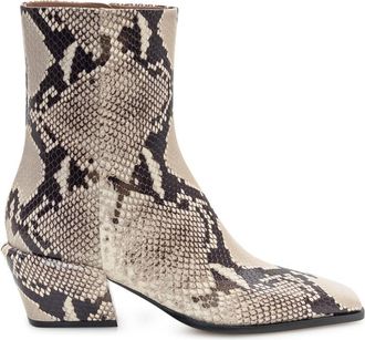 PARIS TEXAS Natural Printed Ankle Boots