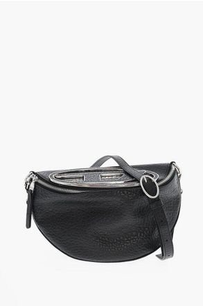 Diesel Hammered Leather Shoulder Bag With Oval-D Metal Monogram size One Size