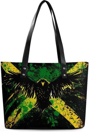 Generic Jamaican Flag Eagle Tote Bags for Women Cute Shoulder Purses Handbags