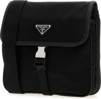 Prada Mens Black Re-Nylon Crossbody Bag Nero Recycledpolyamide-Calfleather Borse A Tracolla