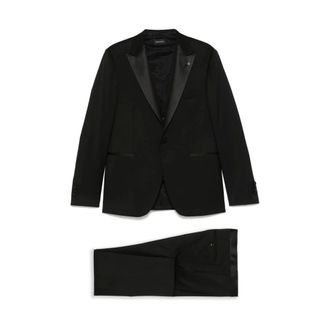 Tagliatore Single Breasted Suits, male, Black, Size: 2XL Suit