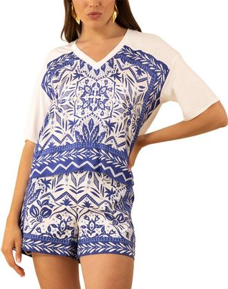Hale Bob Hale Bob Jazmine Short Sleeve Silk-Blend Top