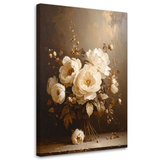 Feeby Cuadro Sobre Lienzo, Ramo De Flores Blancas, 80x120