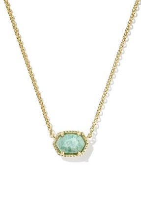 Kendra Scott Daphne Frame Stone Pendant Necklace in Gold Teal Amazonite at Nordstrom