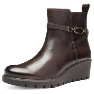 Ara Womens Carnation Wedge Ankle Boots In Cacao