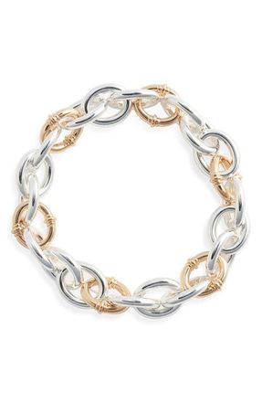 Nordstrom Oval Link Stretch Bracelet in Gold- Silver at Nordstrom