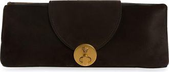 Versace Medusa Suede Clutch in Moka Gold at Nordstrom