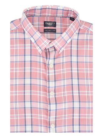 Faherty Movement checked shirt - men - Supima Cotton/Recycled Nylon/Lyocell/Elastane - L - Pink