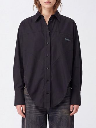 The Attico Camicia in cotone a maniche lunghe con logo lettering a contrasto