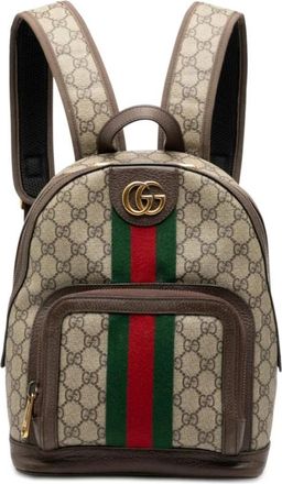 Gucci Pre-owned Backpacks, female, Brown, Size: ONE SIZE Pre-owned Printed Backpack