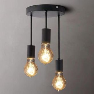 OEM L&aacute;mpara De Techo Retro, 3 Portal&aacute;mparas Para Bombillas De 60 W M&aacute;x., L&aacute;mpara Industrial De Metal, L&aacute;mparas Colgantes Vintage, L&aacute;mpara De Techo