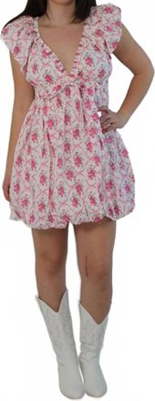 Peach Love California Celia Mini Bubble Dress In Pink