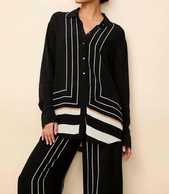 Solid & Striped The Obert Button Down Shirt In Black Border
