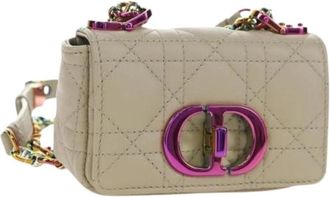 Dior Pre-owned Vintage Mini Shoulder Bag - Dames - Vintage Mini Tas - Beige - ONE Size - Leer - Vintage