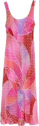 Rixo patchwork halter neck midi dress - Pink