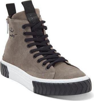 Karl Lagerfeld Leather High Top Sneaker in Grey at Nordstrom Rack, Size 10.5