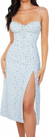 House of CB Carina Midi Dress In Blue Floral