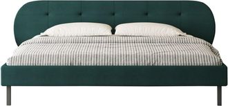 Concept Usine Cama tapizada verde 160x200cm con cabecero y somier