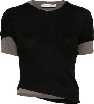 CHRISTOPHER ESBER Geribbeld T-shirt - Zwart