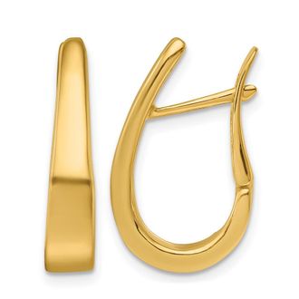 Diamond2Deal 14K Yellow Gold Graduated U Shape Hinged Hoop Earrings