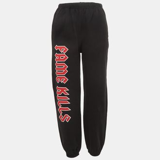 Adaptation Black Printed Cotton Knit Sweatpants