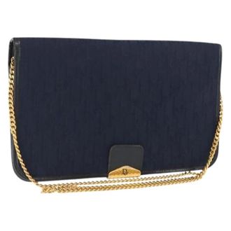 Dior Pre-owned Trotter Canvas Shoulder Bag - - Pre-owned - Donna - Blu - ONE SIZE