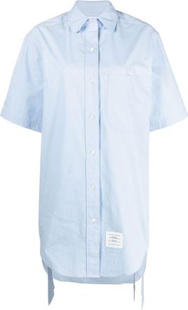 Thom Browne short-sleeve shirt dress - women - Cotton - 36 - Blue