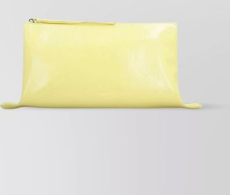 Jil Sander leather clutch with gold-tone metal hardware