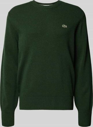 Lacoste Regular Fit Strickpullover aus reiner Wolle in Dunkelgruen, Größe XL