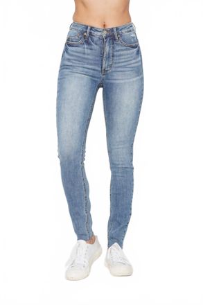 Judy Blue High Waisted Tummy Control Vintage Shield Pockets Skinny Jeans In Medium Blue