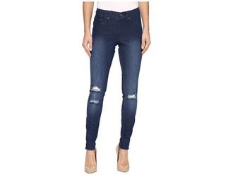 Hue Ripped Knee Denim Leggings Womens Jeans Ink Wash : 1X (US Womens 16W/18W) 30, Cotton/Denim/Spandex