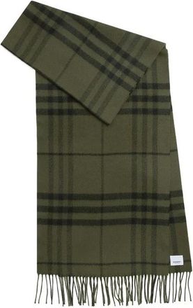 Burberry Bufanda de lana a cuadros - Accessories - Hombre - Verde - ONE SIZE